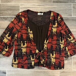 Cato Women's Southwest Fall‎ Top With Bell Sleeves Lined 22/24W Mature